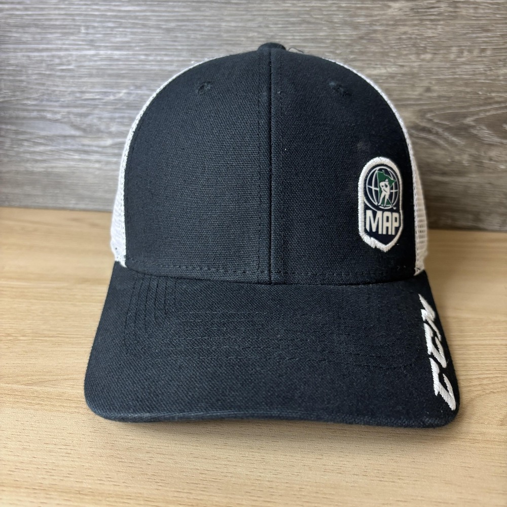 CCM Hat Cap Snap Back Black White Mesh Trucker MAP Hockey Minnesota